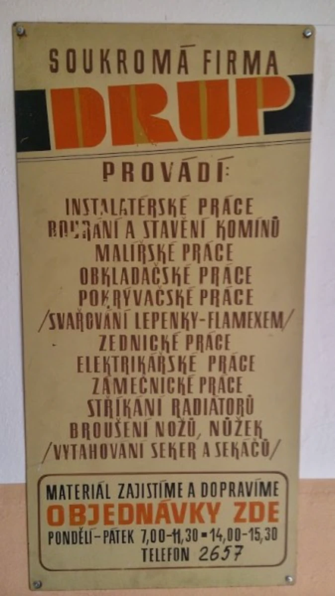 Historický plakát Drup z roku 1990